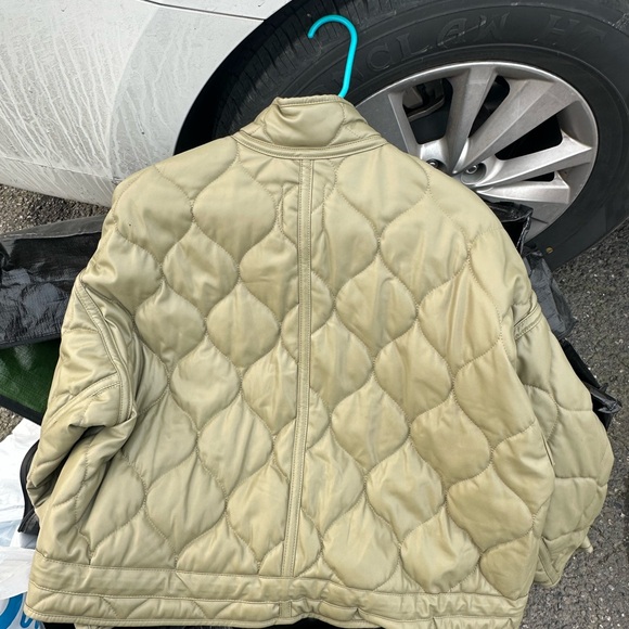 Zara Khaki Quilted Puffer Jacket - Picture 3 of 6